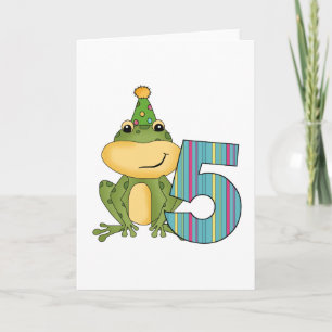 Party Frog 5th  Birthday T-shirts and Gifts Card