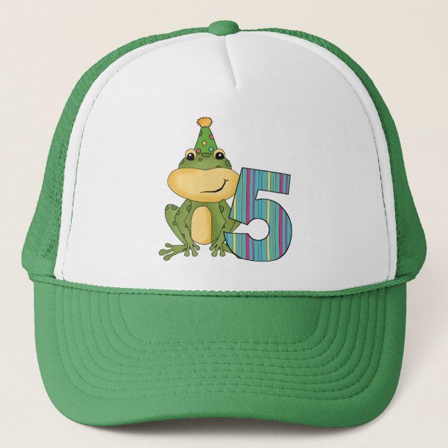 Party Frog 5th  Birthday T-shirts and Gifts Trucker Hat (Front)