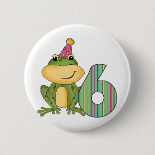 Party Frog 6th Birthday T-shirts and Gifts 6 Cm Round Badge