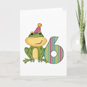 Party Frog 6th Birthday T-shirts and Gifts Card