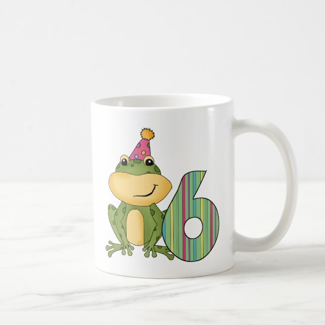 Party Frog 6th Birthday T-shirts and Gifts Coffee Mug (Right)