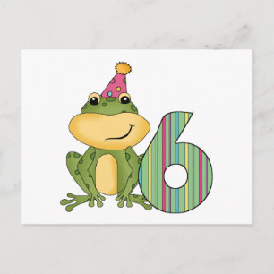 Party Frog 6th Birthday T-shirts and Gifts Postcard