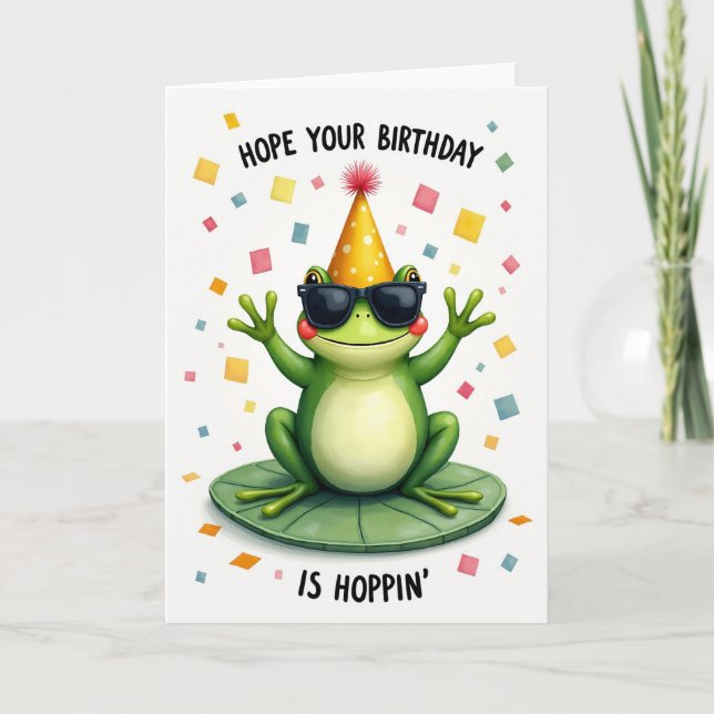 Party Frog Birthday Card (Front)