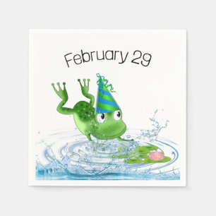 Party Frog for Leap Year Birthday Napkin