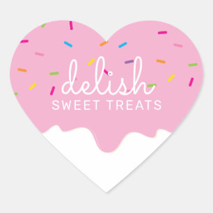 PARTY FROSTING DRIPS cute sprinkles pink heart Sticker