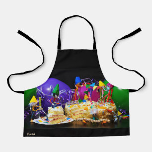 Party Fubby's with cake as a treat. Apron