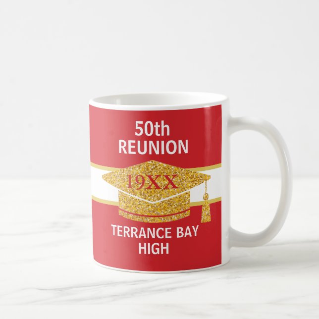 Party! Fun class reunion School colours coffee mug (Right)