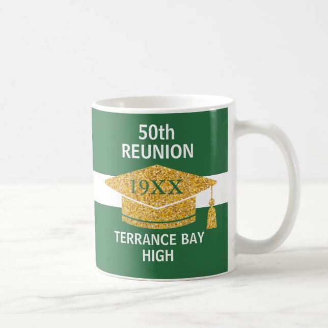 Party! Fun class reunion School colours coffee mug (Right)