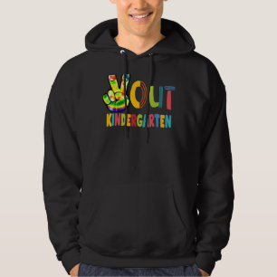 Party Fun Tie Dye Peace Sign Hand Out Kindergarten Hoodie
