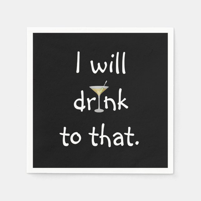 Party Fun With Martini Napkin (Front)