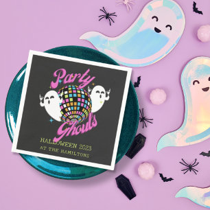 Party Ghouls Retro Halloween Ghosts Napkin