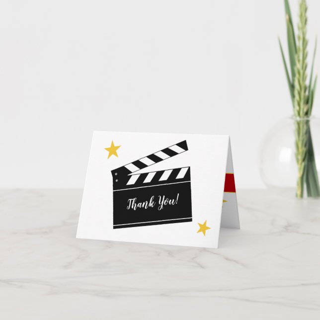 Party Gift Movie Theme Thank You Greeting Card (Front)