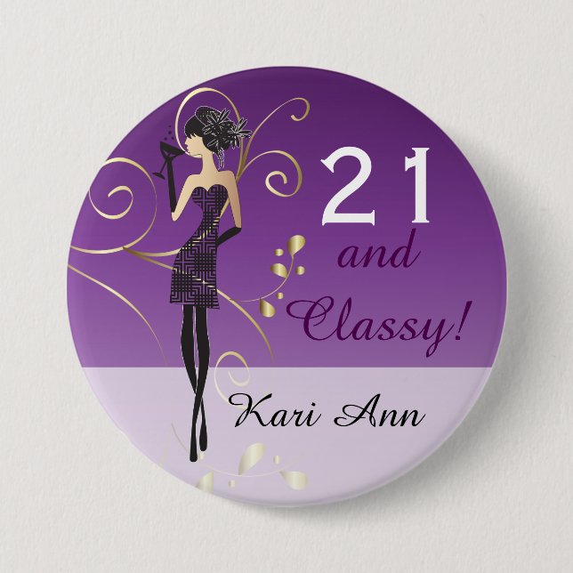 Party Girl Birthday | DIY Text 7.5 Cm Round Badge (Front)