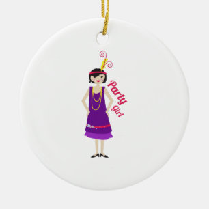 Party Girl Ceramic Tree Decoration