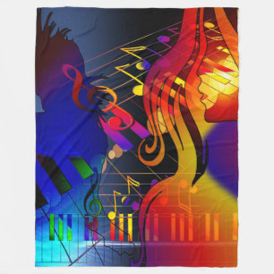Party Girl With Music Fleece Blanket