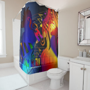 Party Girl With Music Shower Curtain