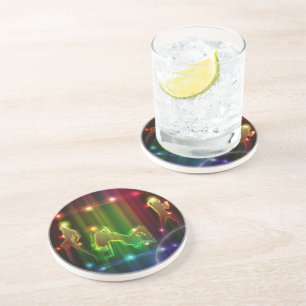 Party Girls Modern Trendy Neon Lights Coaster