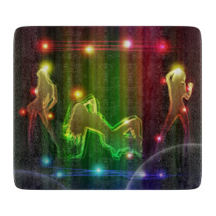 Party Girls Modern Trendy Neon Lights Cutting Board