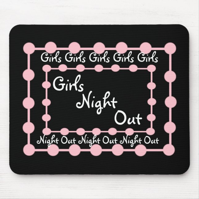 PARTY - GIrls Night Out with Pink Puffballs Mouse Pad (Front)