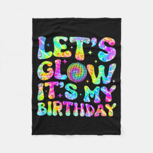 Party glowing 80s group team lets crazy birthday fleece blanket