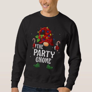 Party Gnome Buffalo Plaid Matching Family Christma Sweatshirt