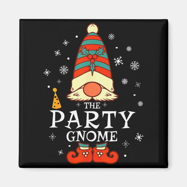 Party Gnome Xmas Group Family Matching Christmas H Magnet (Front)