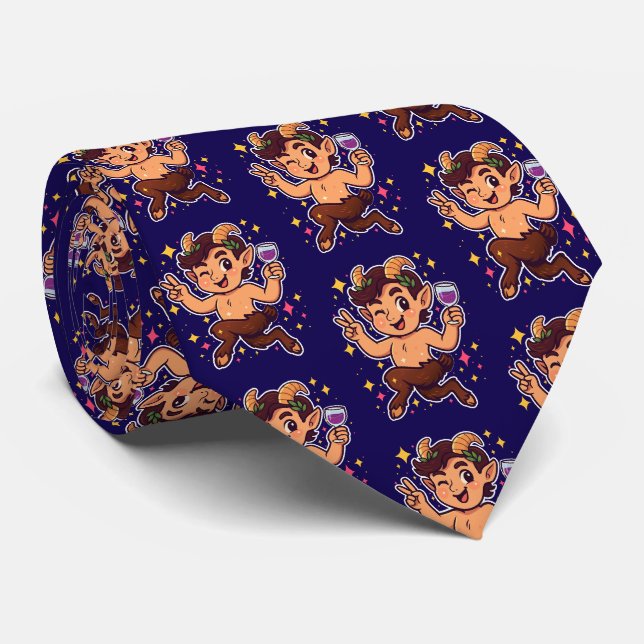 Party Goat: Cute Satyr Tie (Rolled)