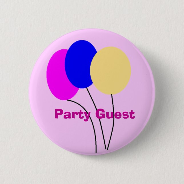 Party Guest 6 Cm Round Badge (Front)