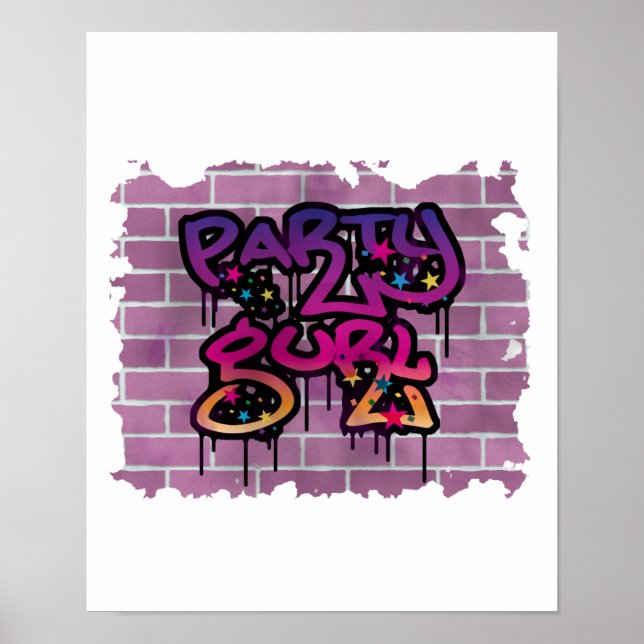party gurl (girl) graffiti design poster (Front)