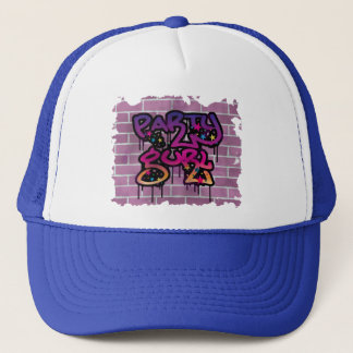 party gurl (girl) graffiti design trucker hat