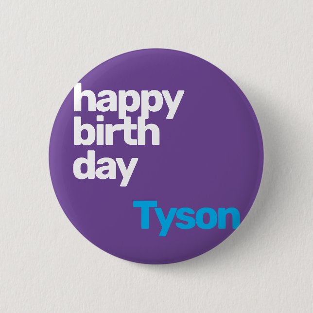 party happy birthday minimal purple badge button (Front)