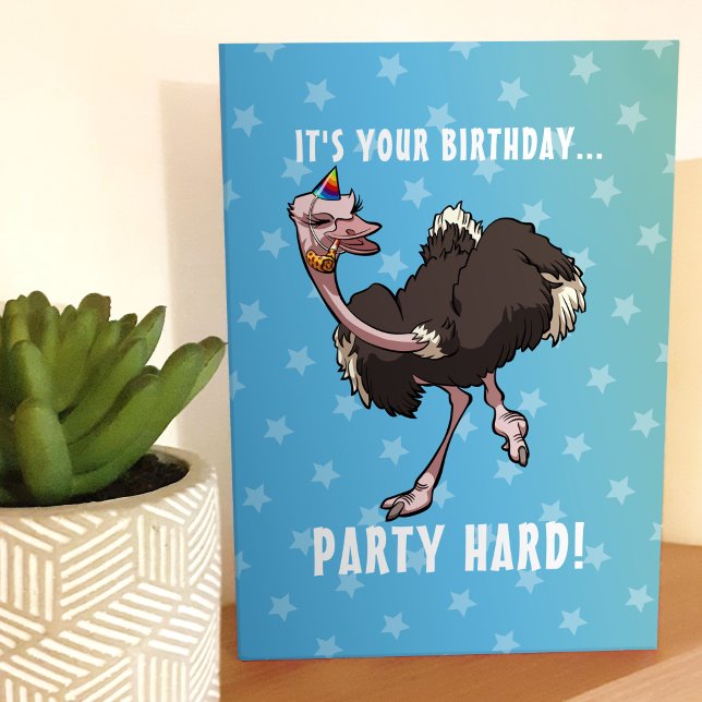 Party Hard Birthday Ostrich Dancing Cartoon (Creator Uploaded)