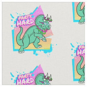 Party Hard dinosaur II -Triceratops with glowstick Fabric