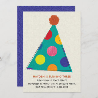Party Hat Birthday Invitation, Card