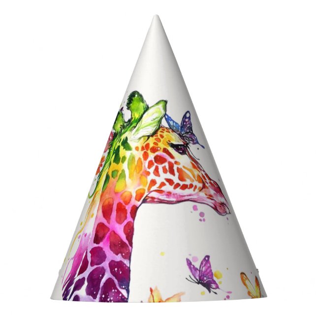 Party Hat Colourful Giraffe (Front)