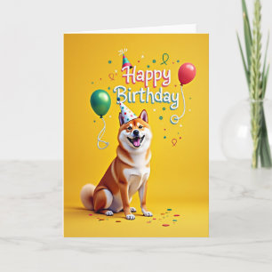 Party Hat Dog Birthday Card
