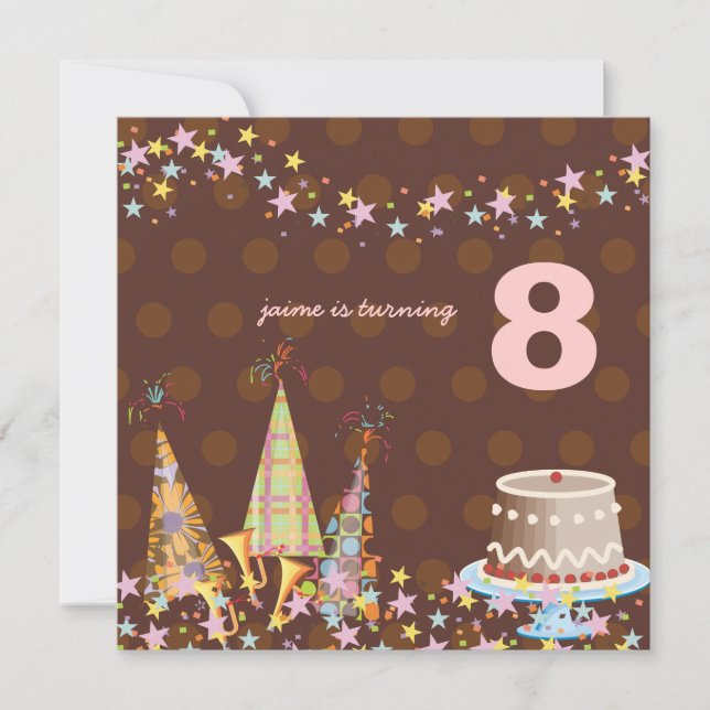 Party hats, Children Birthday Party Invitation (Front)