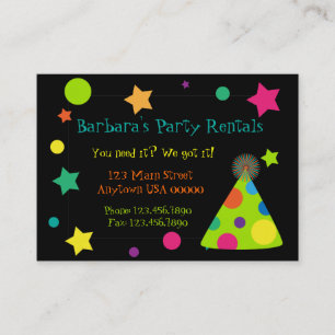 Party Hats Party Planner Business Card