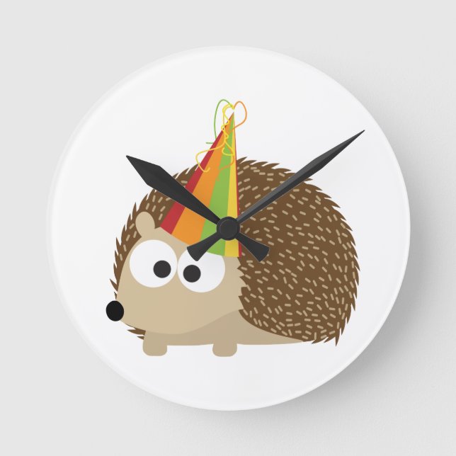 Party Hedgehog Round Clock (Front)