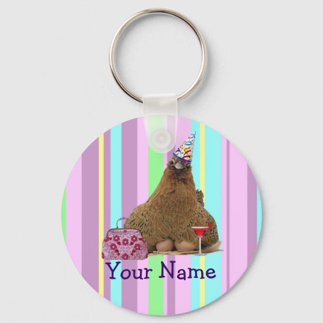 Party Hen Keychain (Front)