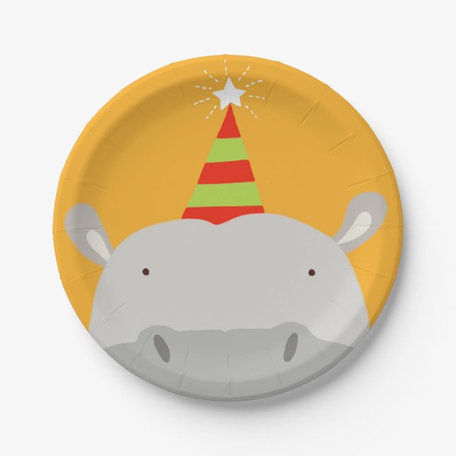 Party Hippo Paper Plate (Front)