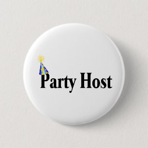 Party Host 6 Cm Round Badge