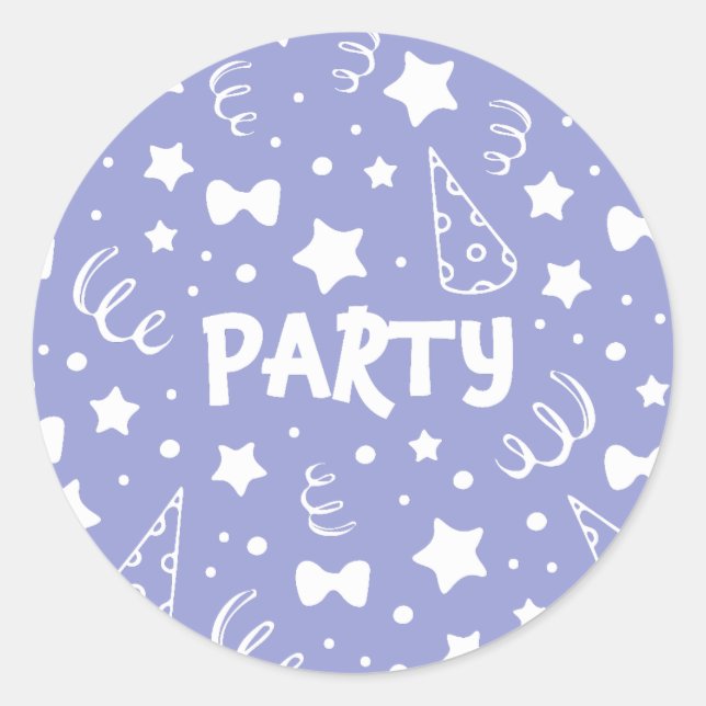 Party Illustrations Classic Round Sticker (Front)