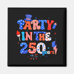 Party in 250 Years Funny Hotdog Men Women Kids 4th Magnet