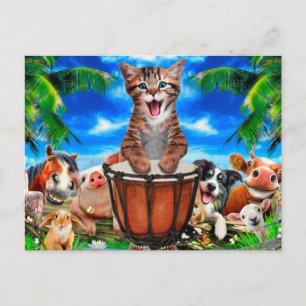 Party in the farm postcard