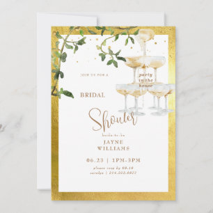 Party in the House Champagne Tower Bridal Shower Invitation