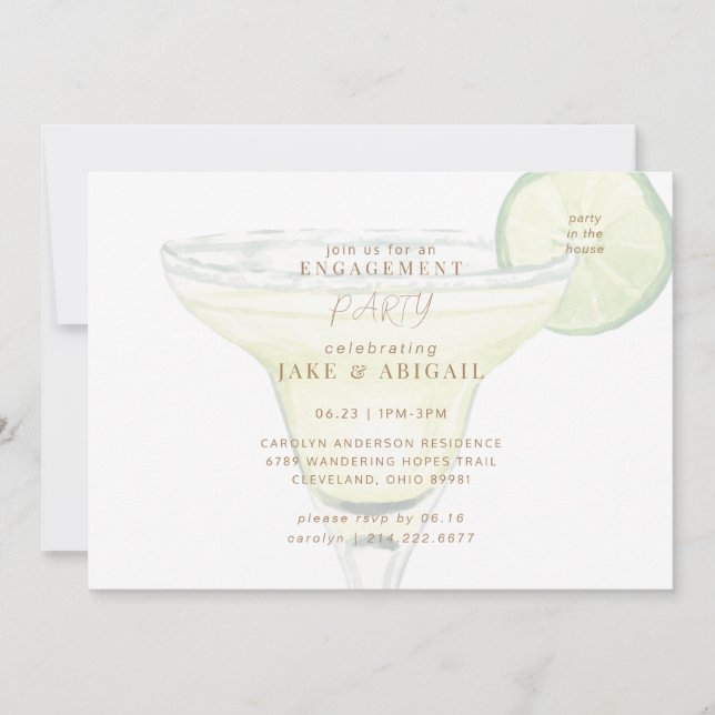 Party in the House Margarita Engagement Party IIi Invitation (Front)