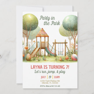 Party In The Park Birthday Invitation 
