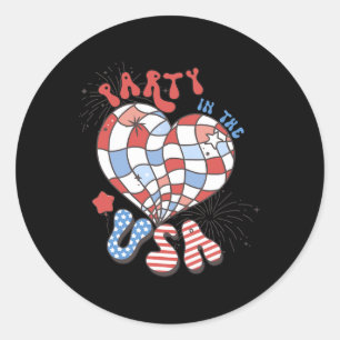 Party In The Usa 4th Of July America Independence Classic Round Sticker