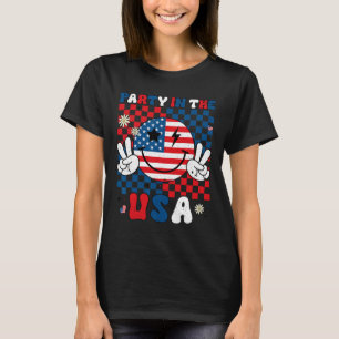 Party In The Usa 4th Of July American Flag Smile F T-Shirt